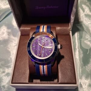 Tommy Bahama Men’s Watch Blue/Orange Strap – NEW w/ Tag – MSRP $175